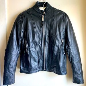 Vintage Echtes Leder Echt Leer leather moto jacket with removable quilted insert
